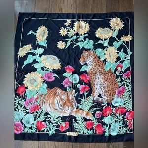 Salvatore Ferragamo Silk Scarf Leopard/Floral